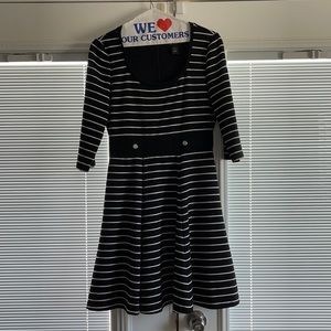 Black with white strip dress